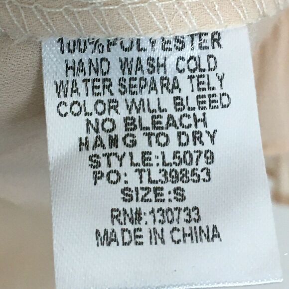 NWT Umgee Pleated Ruffled Tiered Bell Sleeve Top Chiffon Flowy Champagne Pink S - Picture 8 of 15